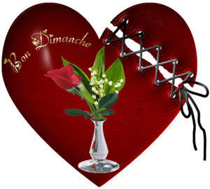 Gif animé Bon dimanche coeur muguet